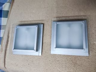 2 Apliques de Pared - Metal y Cristal