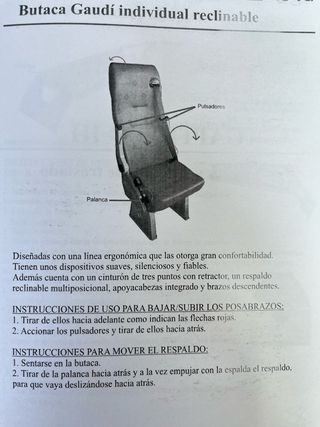 Asiento, butaca homologado furgón - bus - autocar 