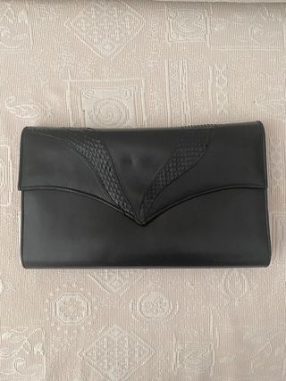 Bolso Piel Negro Cocodrilo
