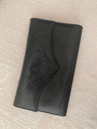 Bolso Piel Negro Cocodrilo