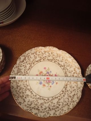 Juego de Postre - Porcelana Antigua Dorada