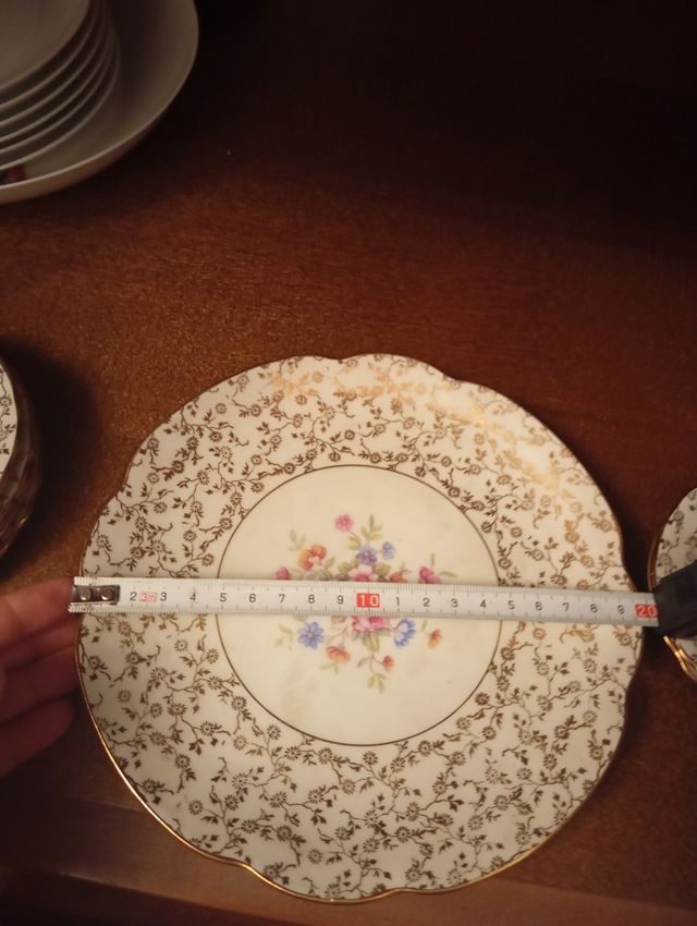 Juego de Postre - Porcelana Antigua Dorada