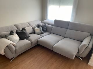 Sofá rinconera extensible gris - 3 plazas