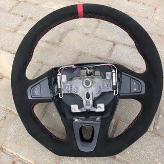 Volante deportivo piel vuelta roja