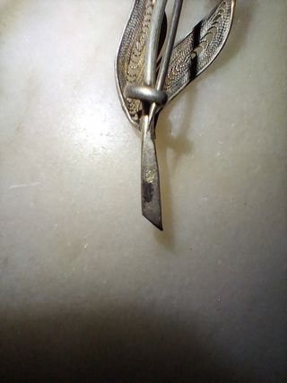 Spilla fiore argento 800