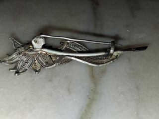 Spilla fiore argento 800