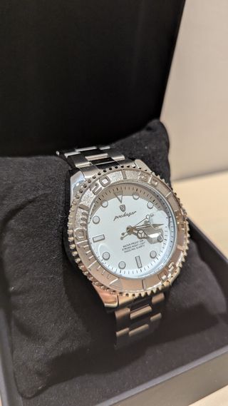 Reloj Poedagar - Esfera Blanca, Correa Metálica