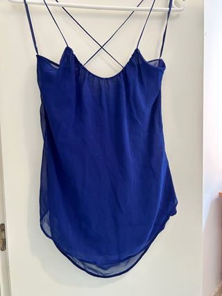 Blusa azul Zara - Tirantes cruzados