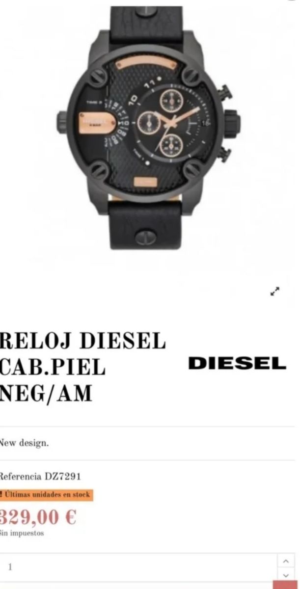 Reloj Diesel DZ7291 - Piel Negra