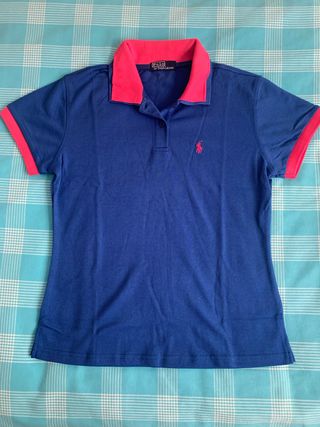 Polo Ralph Lauren azul y rosa - Talla S