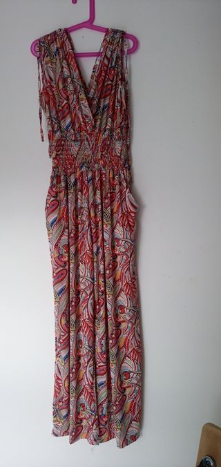 Mono largo estampado rojo