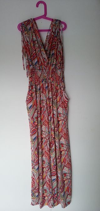 Mono largo estampado rojo