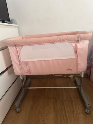 Cuna colecho bebé rosa