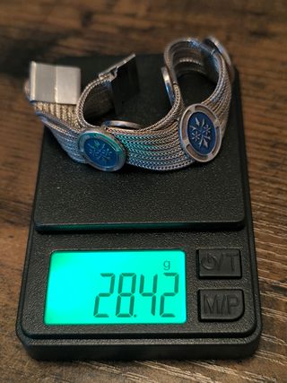 Pulsera plata | Esmalte azul