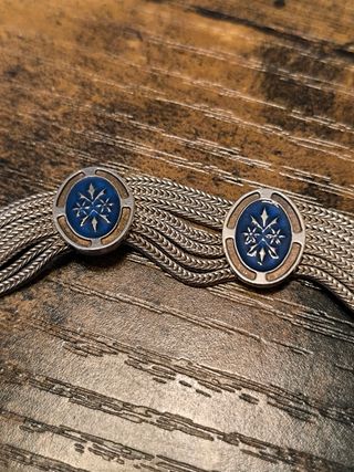 Pulsera plata | Esmalte azul
