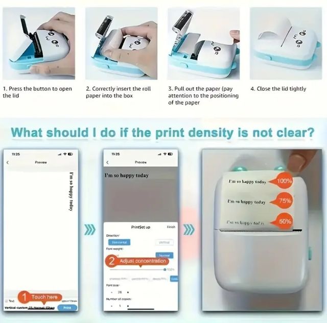 Mini impresora térmica portátil