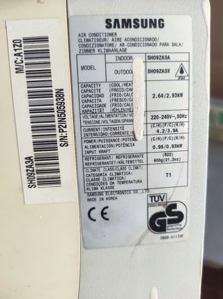 Filtros Aire Acondicionado Samsung SH09ZA3A