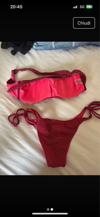 Bikini rosso glitter tg S