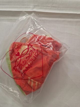Bikini triangolo donna verde-arancio