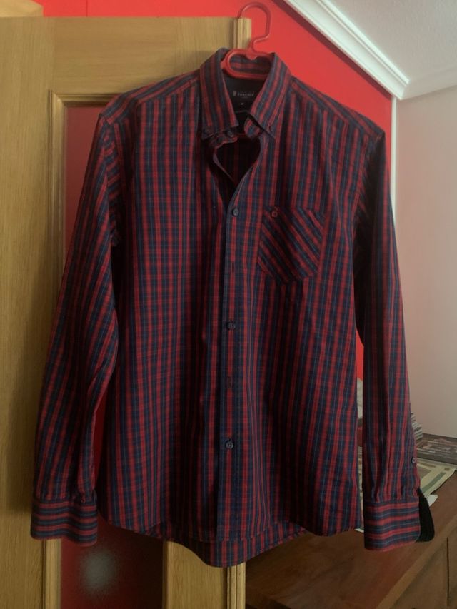 Camisa Porches cuadros rojo-azul M