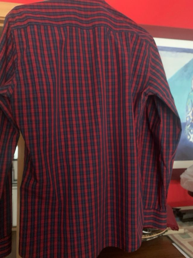 Camisa Porches cuadros rojo-azul M