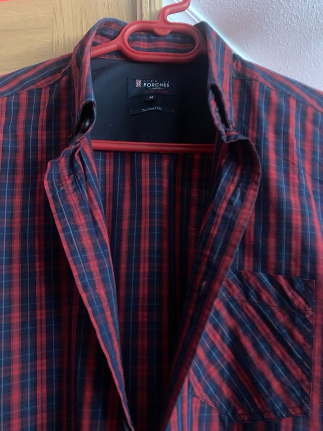 Camisa Porches cuadros rojo-azul M