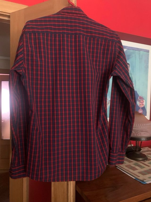 Camisa Porches cuadros rojo-azul M