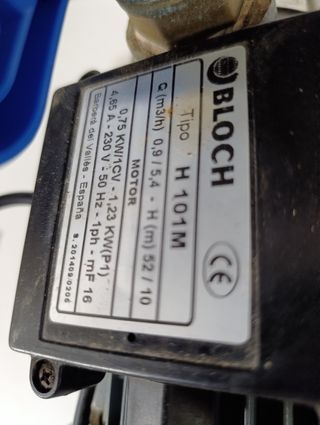 Bomba agua horizontal Bloch H101M 1CV