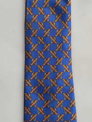 Corbata Richel seda azul-naranja