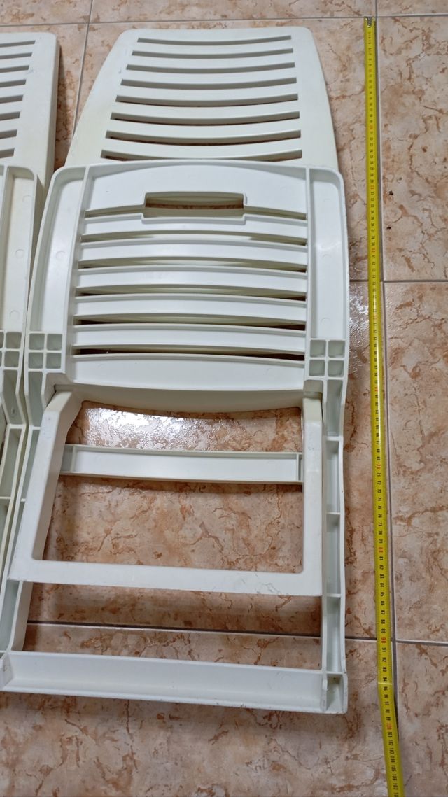 2 Sillas playa plegables blancas