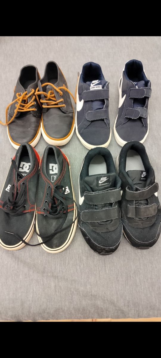 4 pares bambas niño - Nike, DC número 32 y 33
