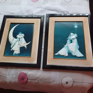 2 cuadros arlequines de la artista MIRANO FUJITA.