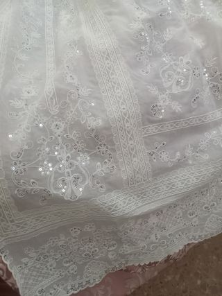 Traje de fallera con corpiño zapatos y manteletas