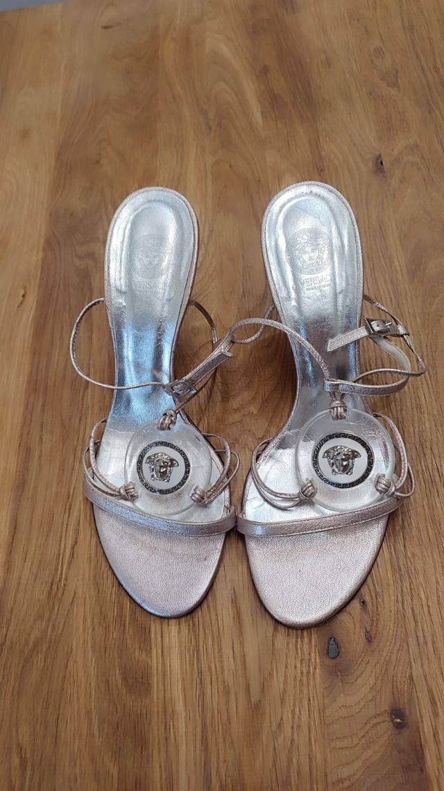 Sandalias Versace Plata 38.5