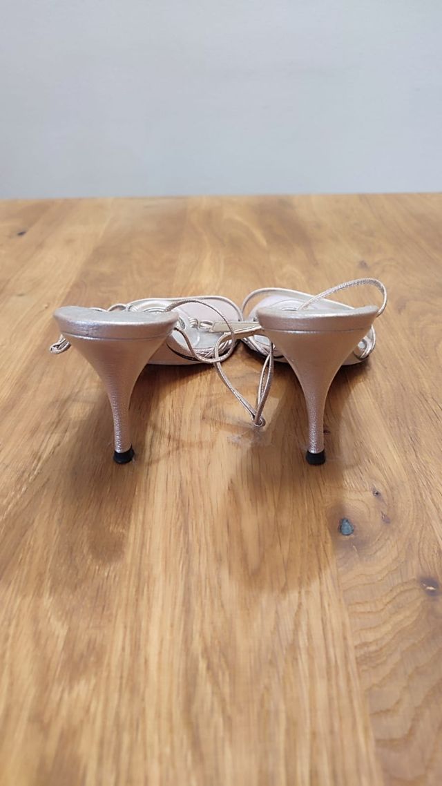 Sandalias Versace Plata 38.5