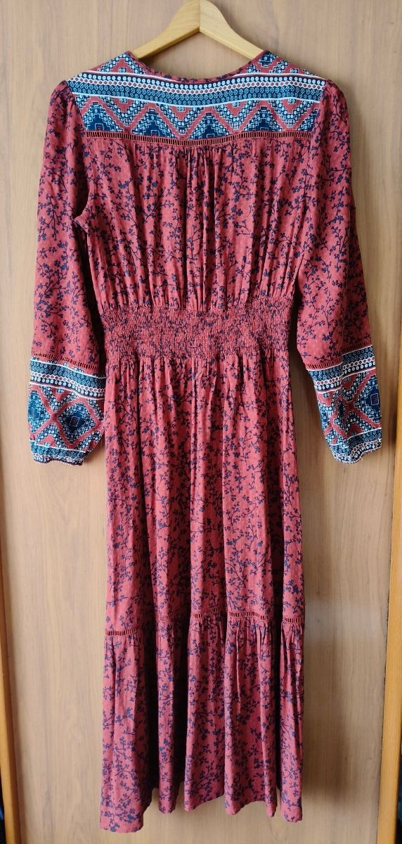 Vestido boho largo granate