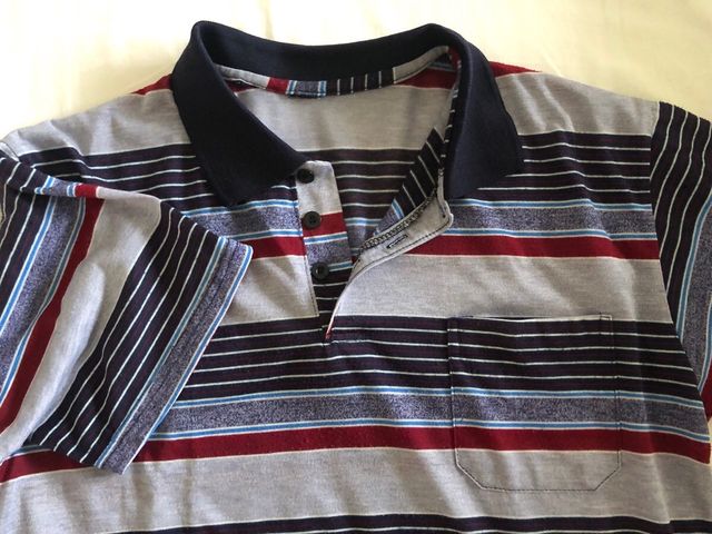 Polo Uomo Rigato Blu/Rosso