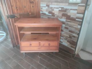 Mesa TV madera - 2 cajones