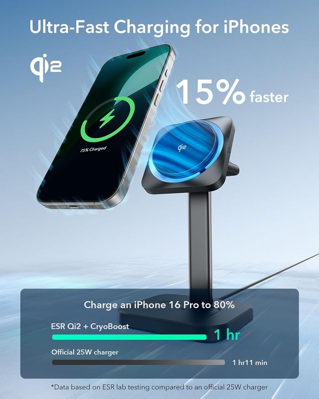 Base de carga inalámbrica 3 en 1 ESR Qi2 CryoBoost