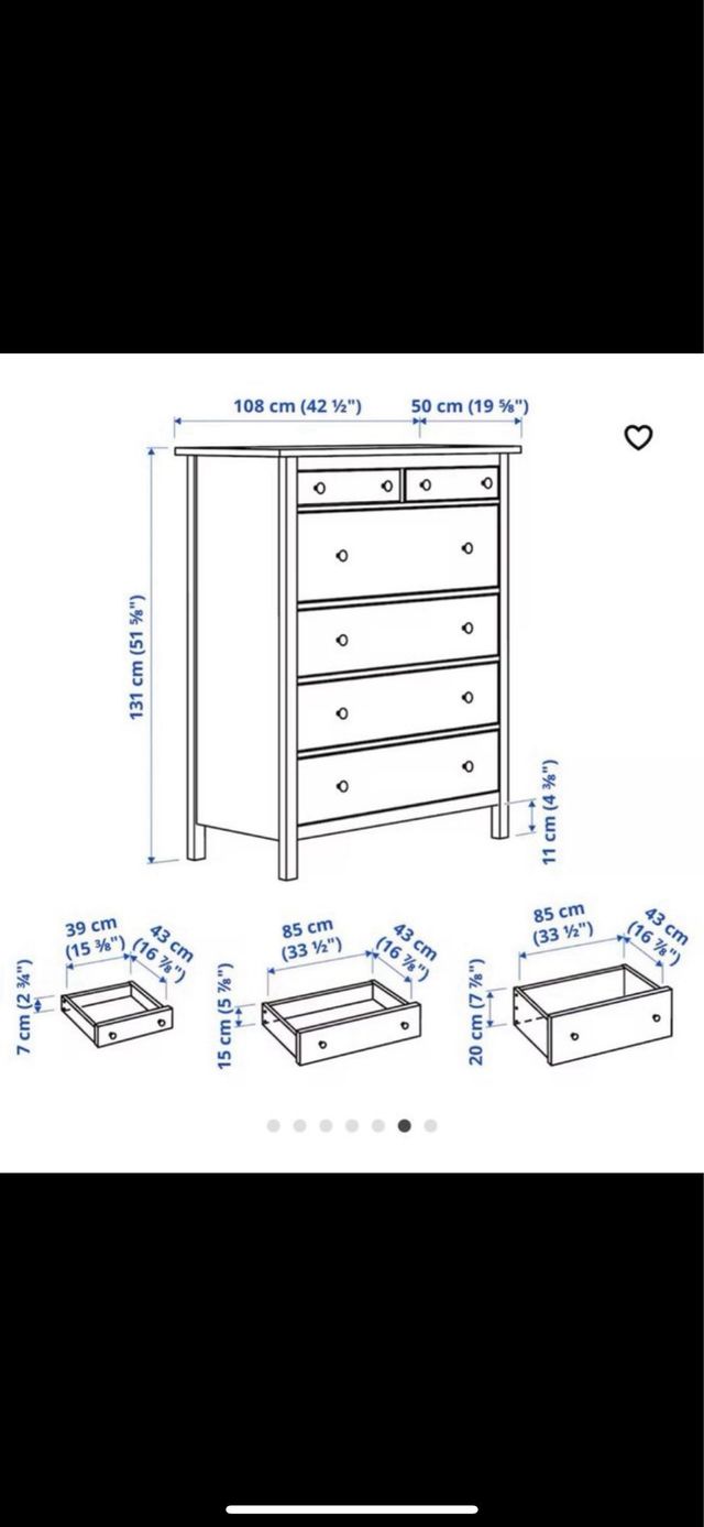 Cassettiera Ikea HEMNES bianca 6 cassetti