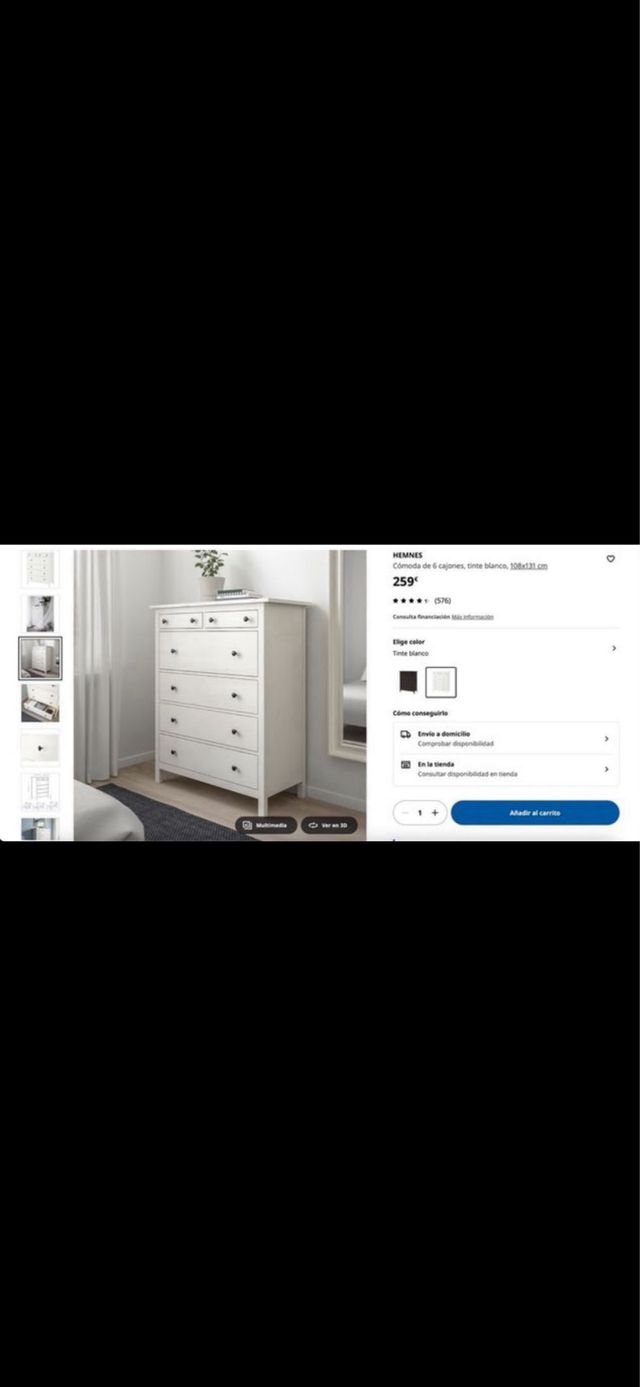 Cassettiera Ikea HEMNES bianca 6 cassetti