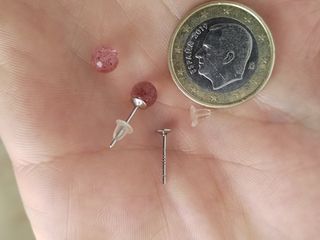 Pendientes cuarzo rosa plata