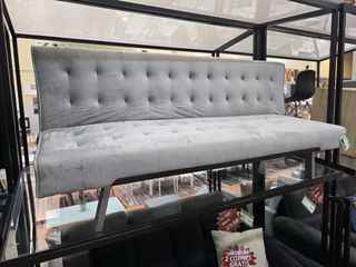Sofá cama terciopelo gris