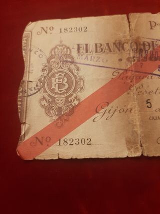 Billete de 100 pesetas de 1936. Gijón.