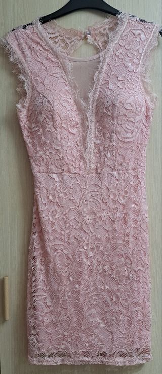Vestido encaje rosa fiesta