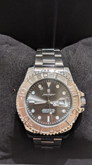 Reloj Poedagar negro - correa metal