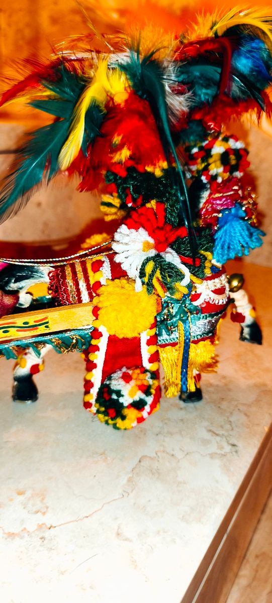 Cm 37 Carrettino Anni ‘70 In Legno Cavallo Cartape