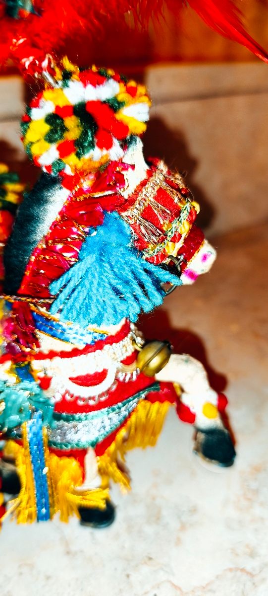 Cm 37 Carrettino Anni ‘70 In Legno Cavallo Cartape