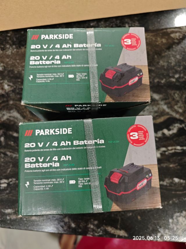 2 Baterías Parkside 20V 4Ah