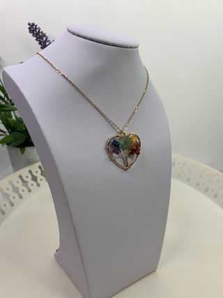 Collar árbol vida multicolor acero